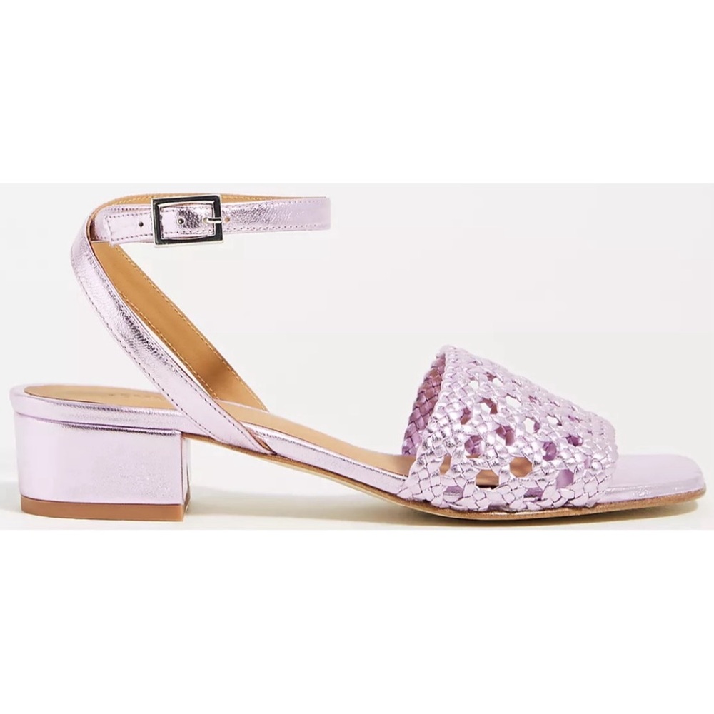 Anthropologie Brida Heeled Elegant Lavender Block Heel Sandals NWT SZ 8 - Picture 2 of 16